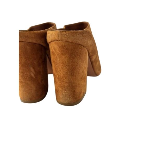 Givenchy Paris Hazelnut Suede Peep Toe Block Heel Mules Size 10 Designer Italy - Picture 7 of 11